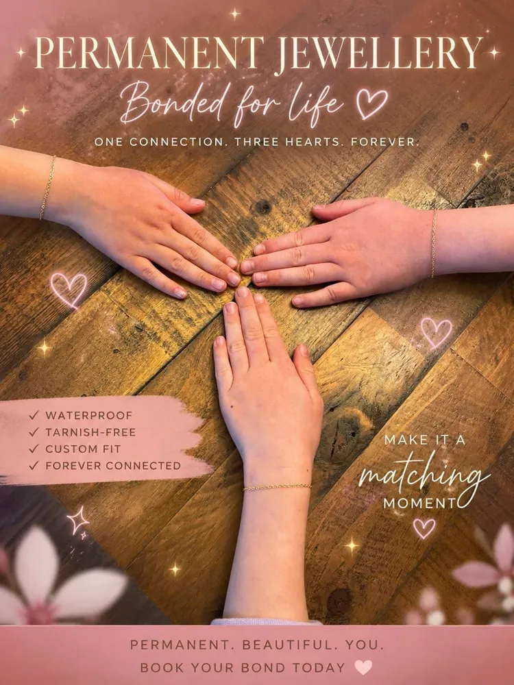 Permanent jewelry, bonded for life
