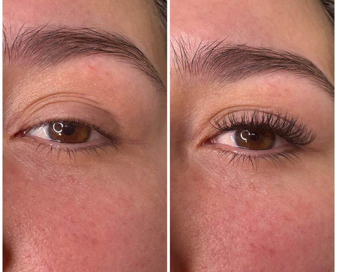 Lash extensions before and after
